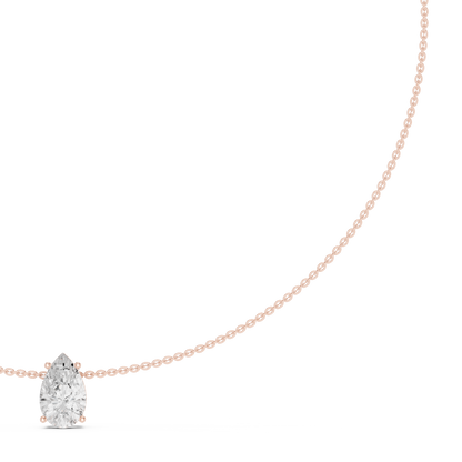 Graceful Solitaire Drop | Minimal Chain Necklace | Statement Bridal Jewelry Essential