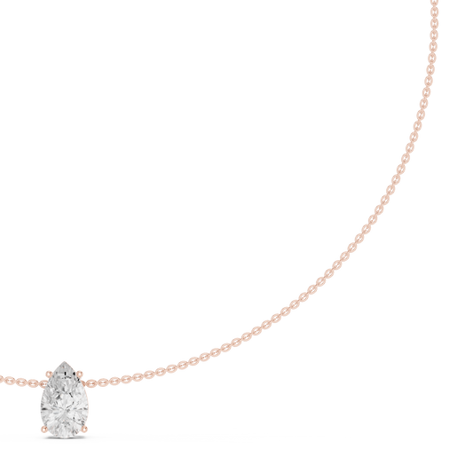 Graceful Solitaire Drop | Minimal Chain Necklace | Statement Bridal Jewelry Essential