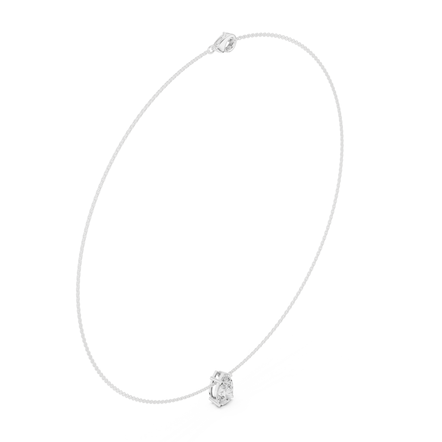 Graceful Solitaire Drop | Minimal Chain Necklace | Statement Bridal Jewelry Essential