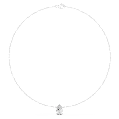 Graceful Solitaire Drop | Minimal Chain Necklace | Statement Bridal Jewelry Essential