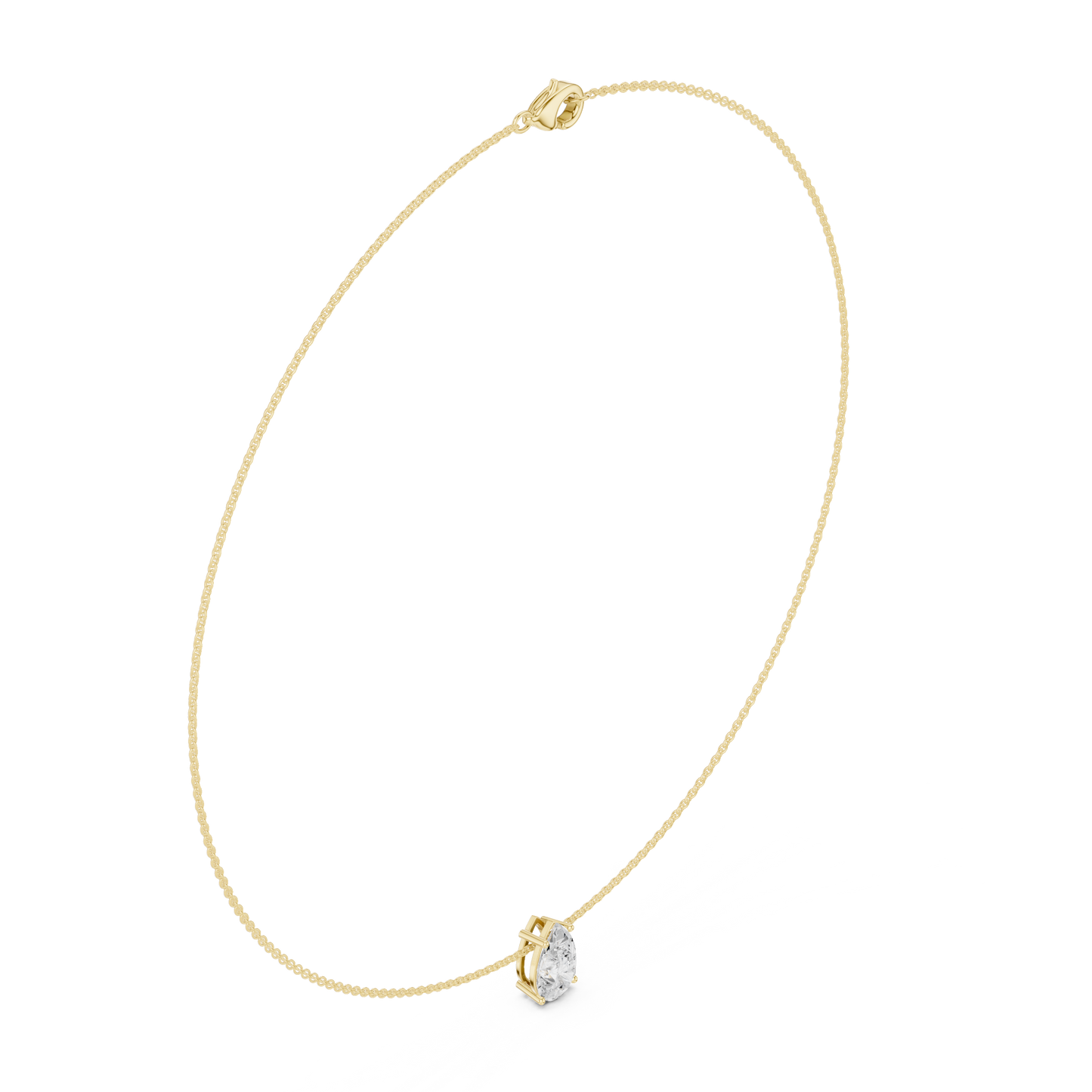 Graceful Solitaire Drop | Minimal Chain Necklace | Statement Bridal Jewelry Essential