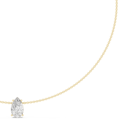 Graceful Solitaire Drop | Minimal Chain Necklace | Statement Bridal Jewelry Essential