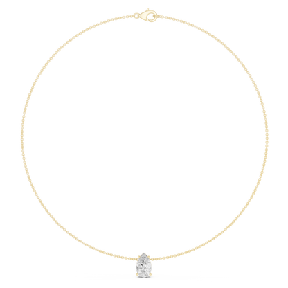 Graceful Solitaire Drop | Minimal Chain Necklace | Statement Bridal Jewelry Essential