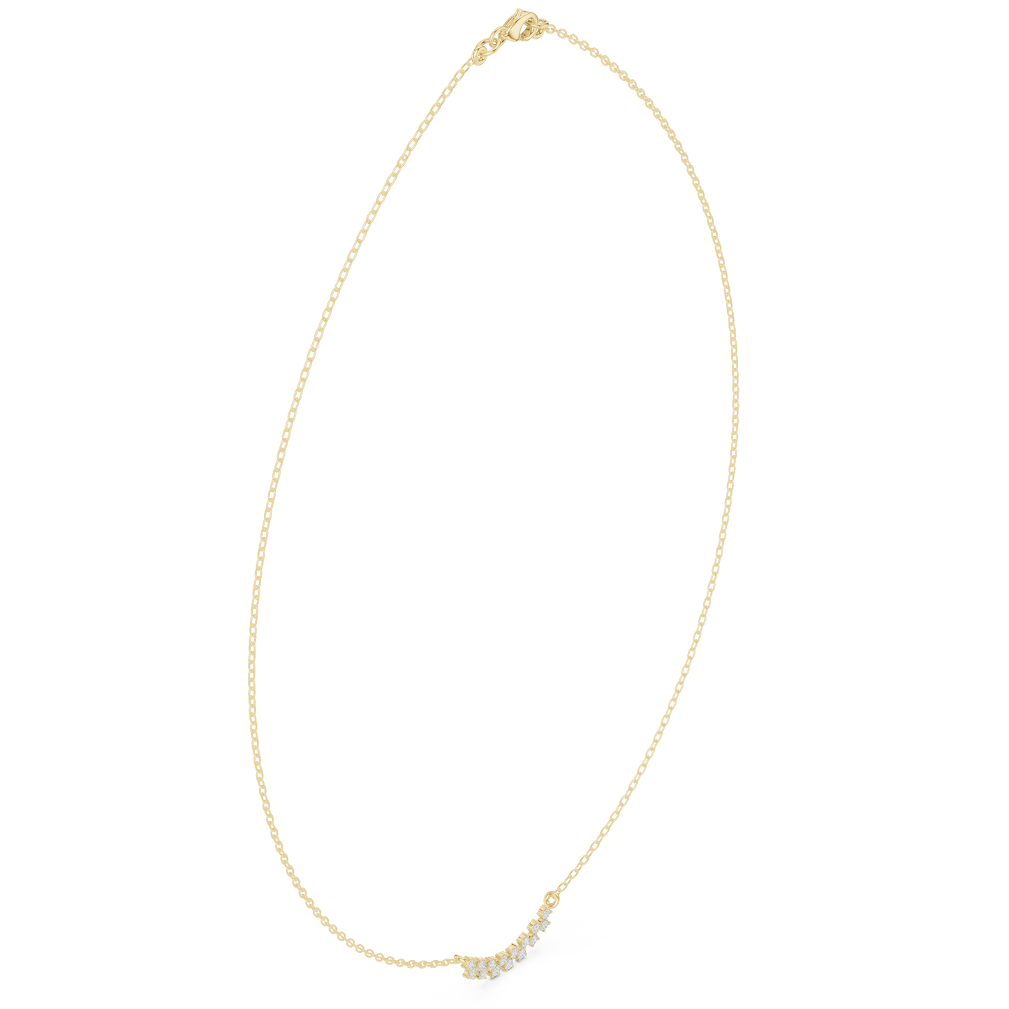 Heavenly Diamond Flow Necklace | Delicate Gold Curve | Premium Minimal Jewelry Piece