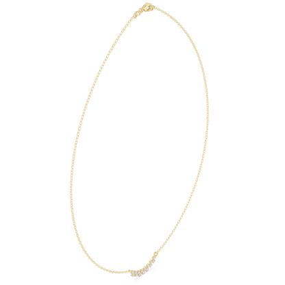 Heavenly Diamond Flow Necklace | Delicate Gold Curve | Premium Minimal Jewelry Piece