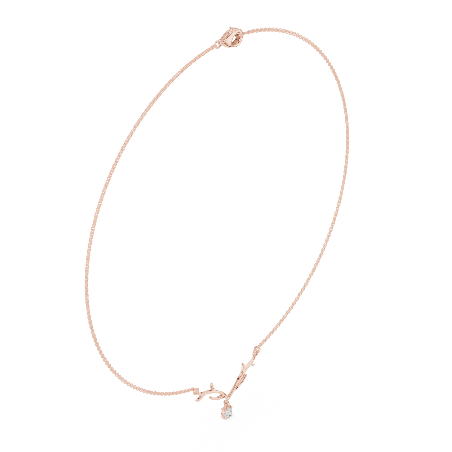 Minimalist Antler Diamond Pendant Luxury Nature Inspired Necklace Exclusive Design with Artistic Finish