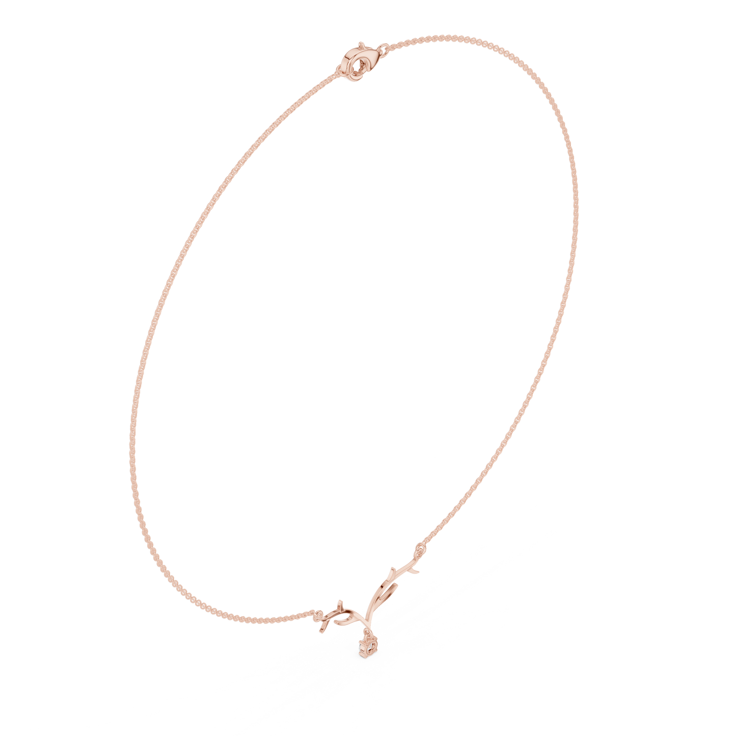 Minimalist Antler Diamond Pendant Luxury Nature Inspired Necklace Exclusive Design with Artistic Finish