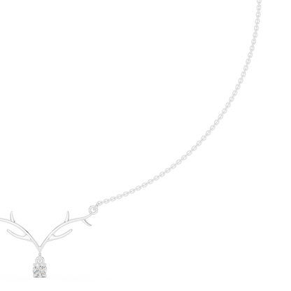 Minimalist Antler Diamond Pendant Luxury Nature Inspired Necklace Exclusive Design with Artistic Finish