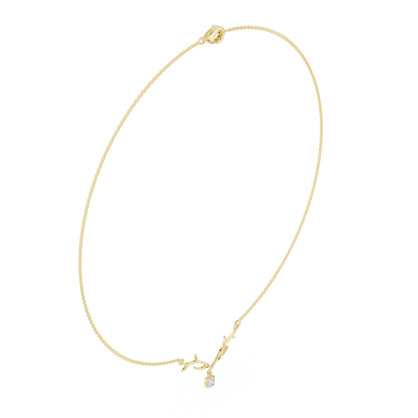 Minimalist Antler Diamond Pendant Luxury Nature Inspired Necklace Exclusive Design with Artistic Finish