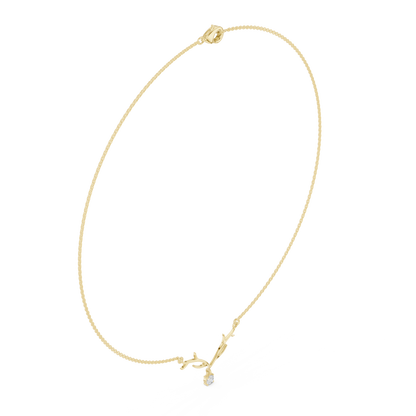 Minimalist Antler Diamond Pendant Luxury Nature Inspired Necklace Exclusive Design with Artistic Finish