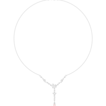 Delicate Floral Y Necklace | Rose Drop Charm Jewelry | Bridal Gift Elegant Modern Design