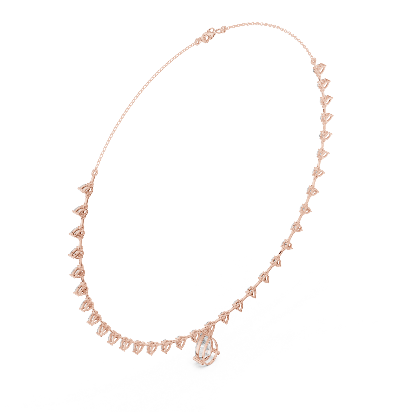 Dangling Pear Diamond Necklace | Statement Fine Jewelry Piece | Exclusive Bridal Look For Weddings