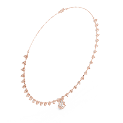 Dangling Pear Diamond Necklace | Statement Fine Jewelry Piece | Exclusive Bridal Look For Weddings