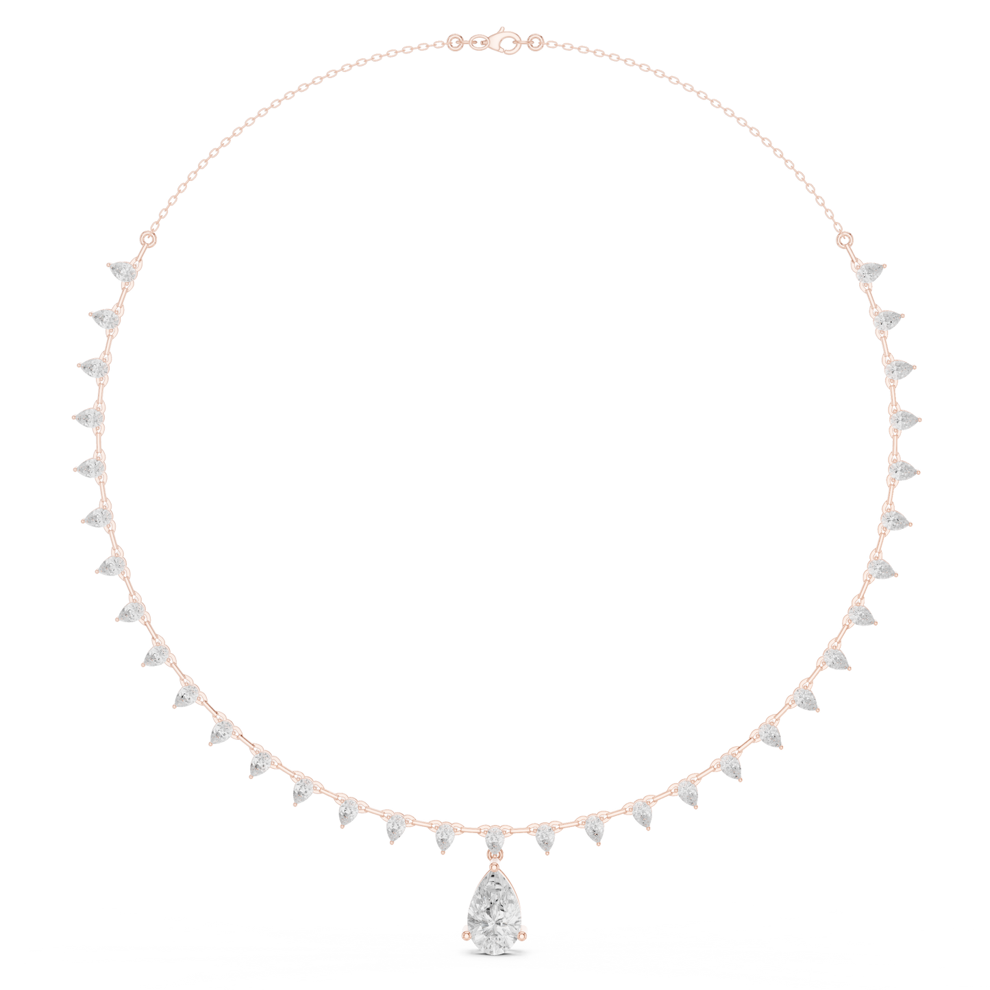 Dangling Pear Diamond Necklace | Statement Fine Jewelry Piece | Exclusive Bridal Look For Weddings