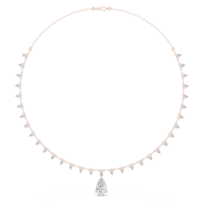 Dangling Pear Diamond Necklace | Statement Fine Jewelry Piece | Exclusive Bridal Look For Weddings
