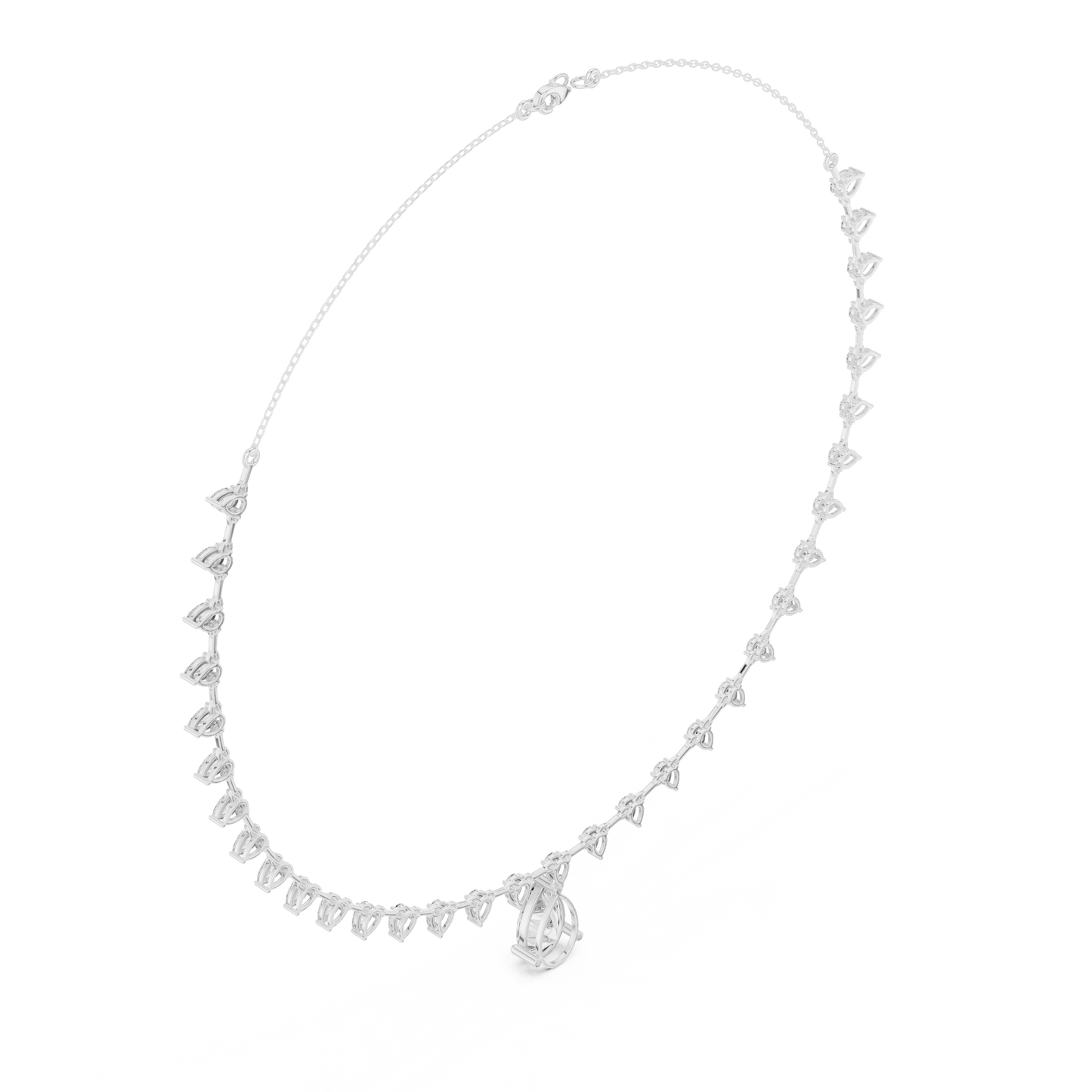 Dangling Pear Diamond Necklace | Statement Fine Jewelry Piece | Exclusive Bridal Look For Weddings