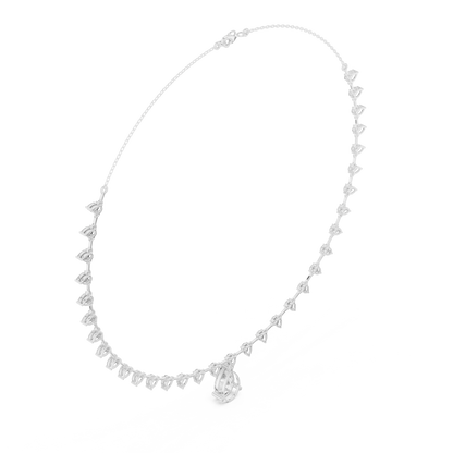 Dangling Pear Diamond Necklace | Statement Fine Jewelry Piece | Exclusive Bridal Look For Weddings