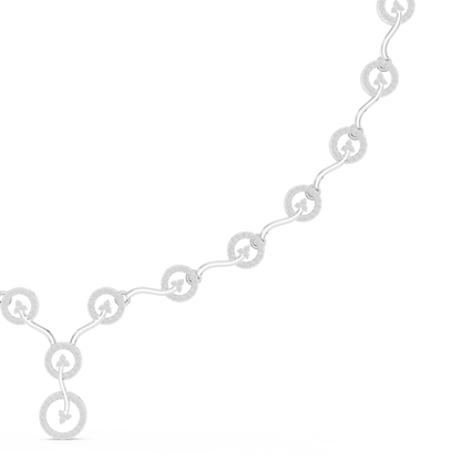 Contemporary Diamond Chain Necklace | Elegant Circular Wave Motif | Luxury Gold Jewelry For Modern Women