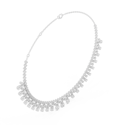 Celestial Cascade Pear cut Diamond Collar With Drifting Drops For Moonlit Bridal Evenings