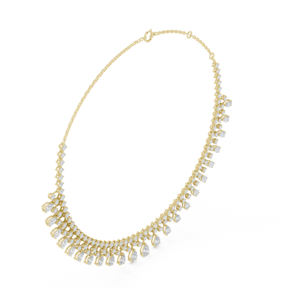 Celestial Cascade Pear cut Diamond Collar With Drifting Drops For Moonlit Bridal Evenings