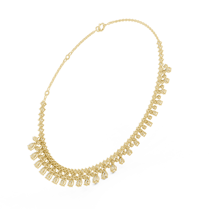 Celestial Cascade Pear cut Diamond Collar With Drifting Drops For Moonlit Bridal Evenings