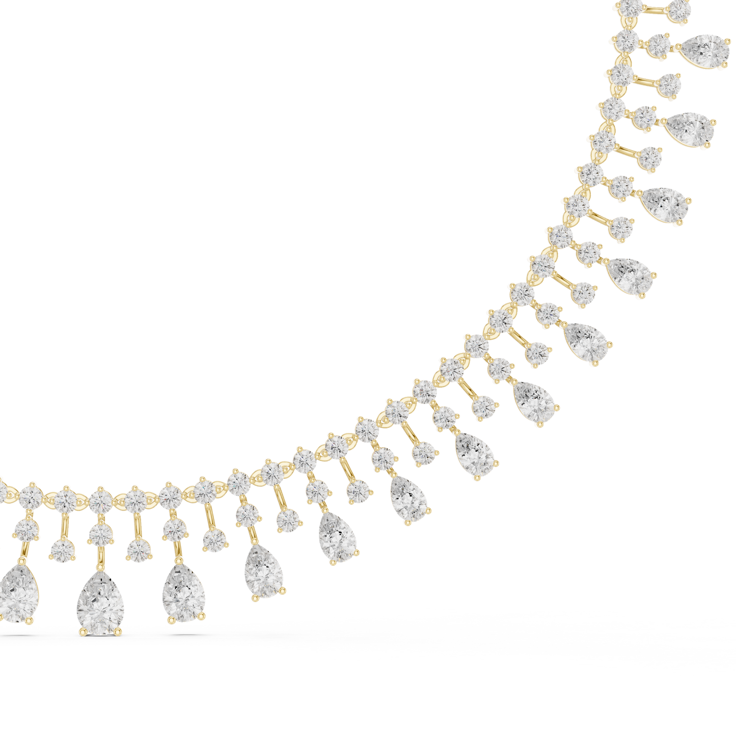 Celestial Cascade Pear cut Diamond Collar With Drifting Drops For Moonlit Bridal Evenings