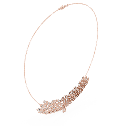 Aristocratic Nature Codex | Diamond Leaf Blueprint | Luxury Necklace Reserved For Elite Collectors