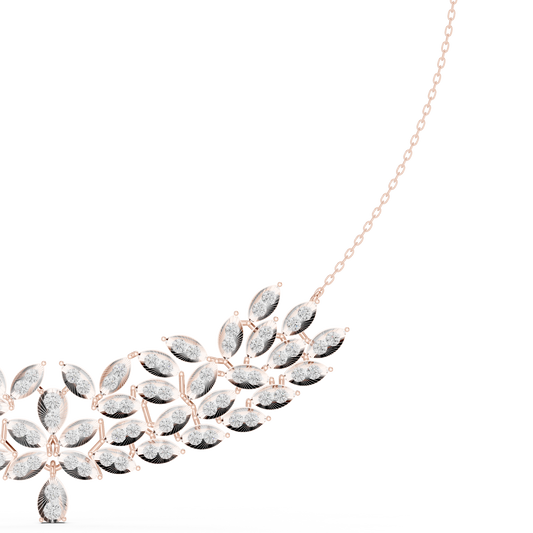 Aristocratic Nature Codex | Diamond Leaf Blueprint | Luxury Necklace Reserved For Elite Collectors