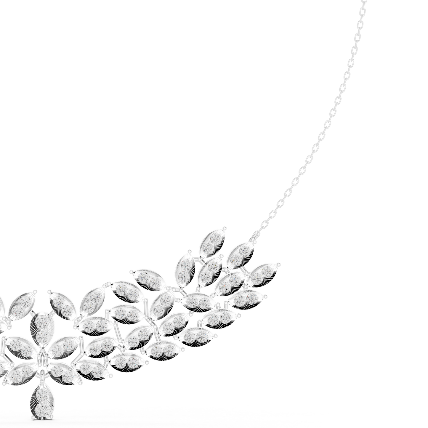 Aristocratic Nature Codex | Diamond Leaf Blueprint | Luxury Necklace Reserved For Elite Collectors