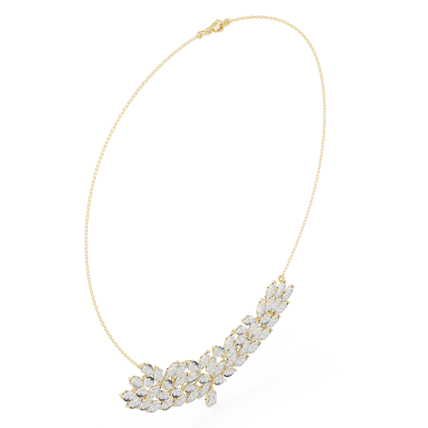 Aristocratic Nature Codex | Diamond Leaf Blueprint | Luxury Necklace Reserved For Elite Collectors