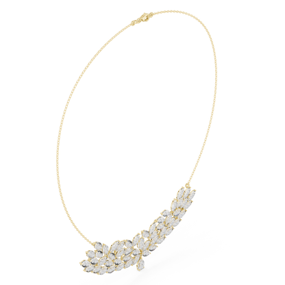 Aristocratic Nature Codex | Diamond Leaf Blueprint | Luxury Necklace Reserved For Elite Collectors