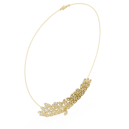 Aristocratic Nature Codex | Diamond Leaf Blueprint | Luxury Necklace Reserved For Elite Collectors