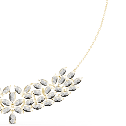 Aristocratic Nature Codex | Diamond Leaf Blueprint | Luxury Necklace Reserved For Elite Collectors