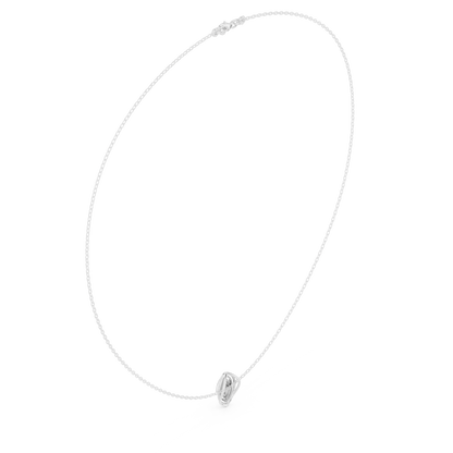 Abstract Botanical Leaf Pendant - Diamond Touch Silver Necklace - Artisan Crafted Modern Jewelry