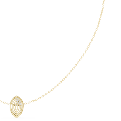 Abstract Botanical Leaf Pendant - Diamond Touch Silver Necklace - Artisan Crafted Modern Jewelry