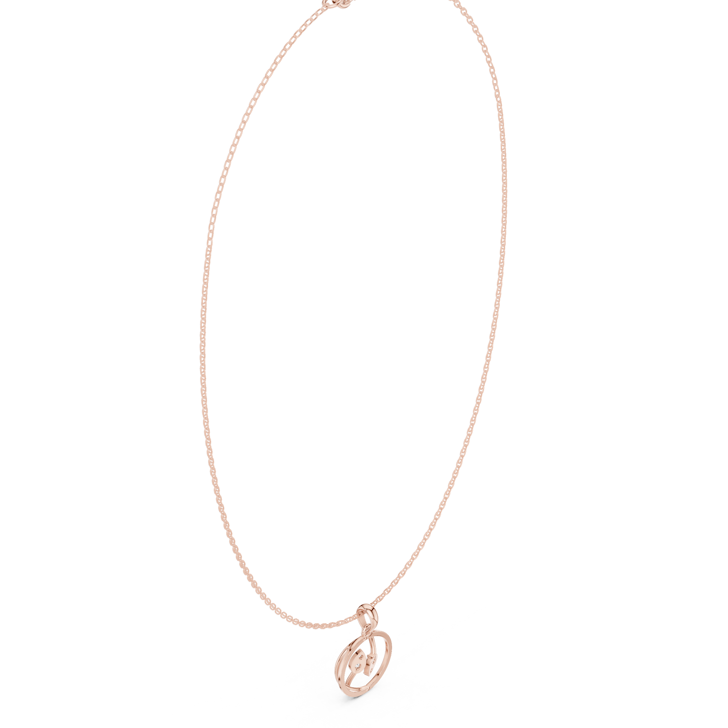 Cosmic Loop Diamond Pendant | Elegant Chain Modern Jewelry | Statement Gift For Confident Women