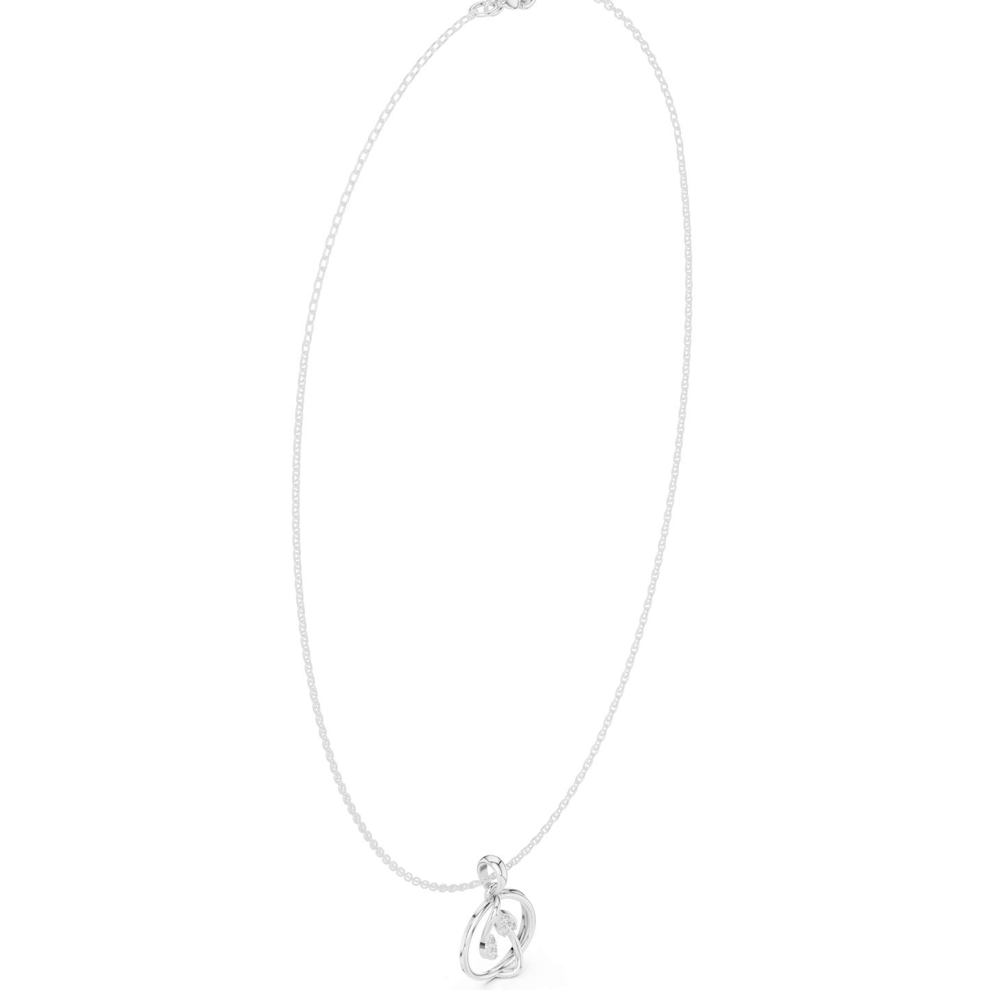 Cosmic Loop Diamond Pendant | Elegant Chain Modern Jewelry | Statement Gift For Confident Women