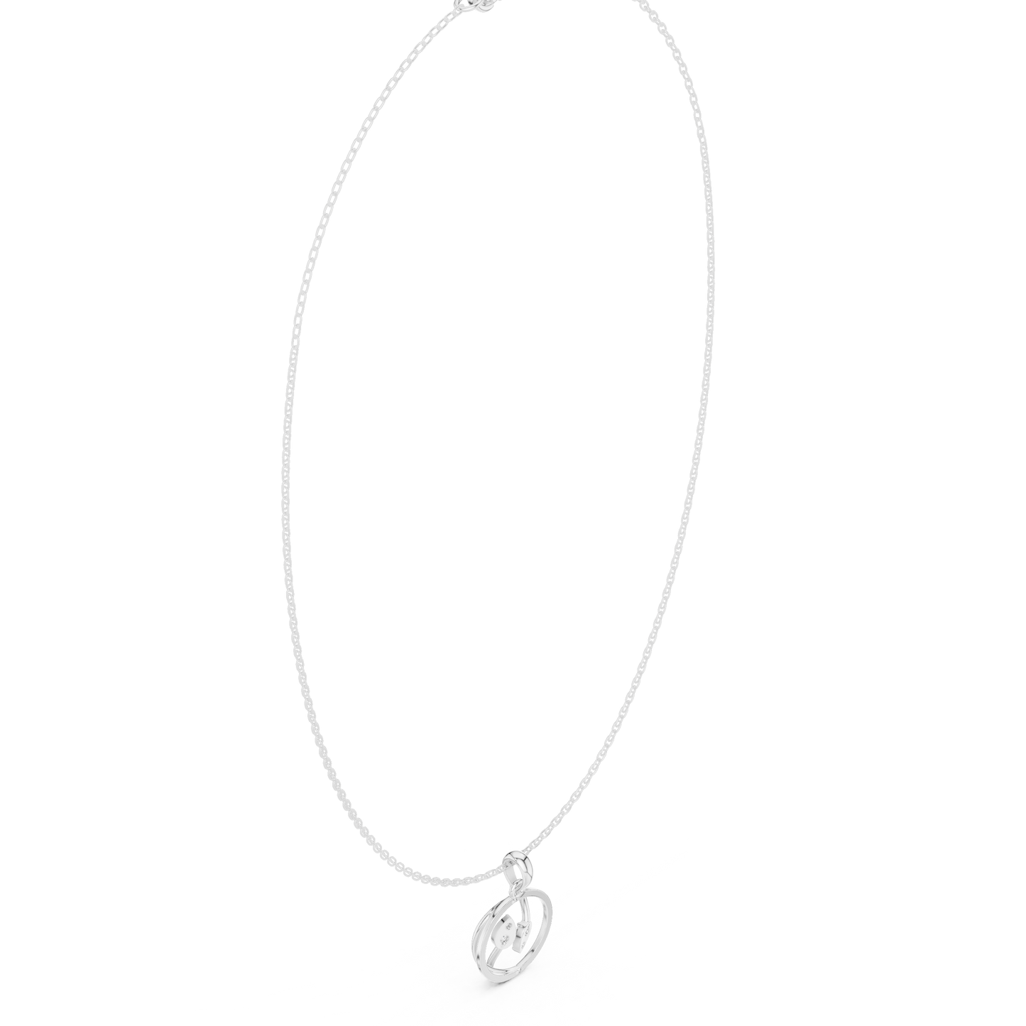 Cosmic Loop Diamond Pendant | Elegant Chain Modern Jewelry | Statement Gift For Confident Women