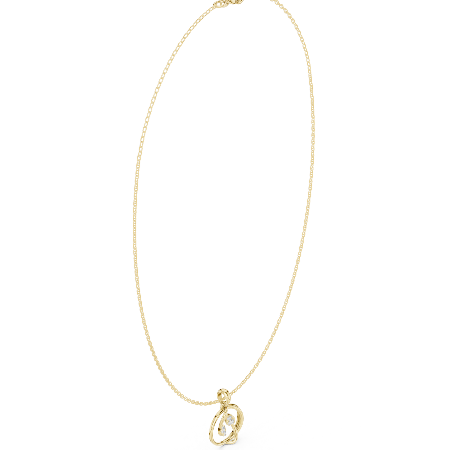 Cosmic Loop Diamond Pendant | Elegant Chain Modern Jewelry | Statement Gift For Confident Women