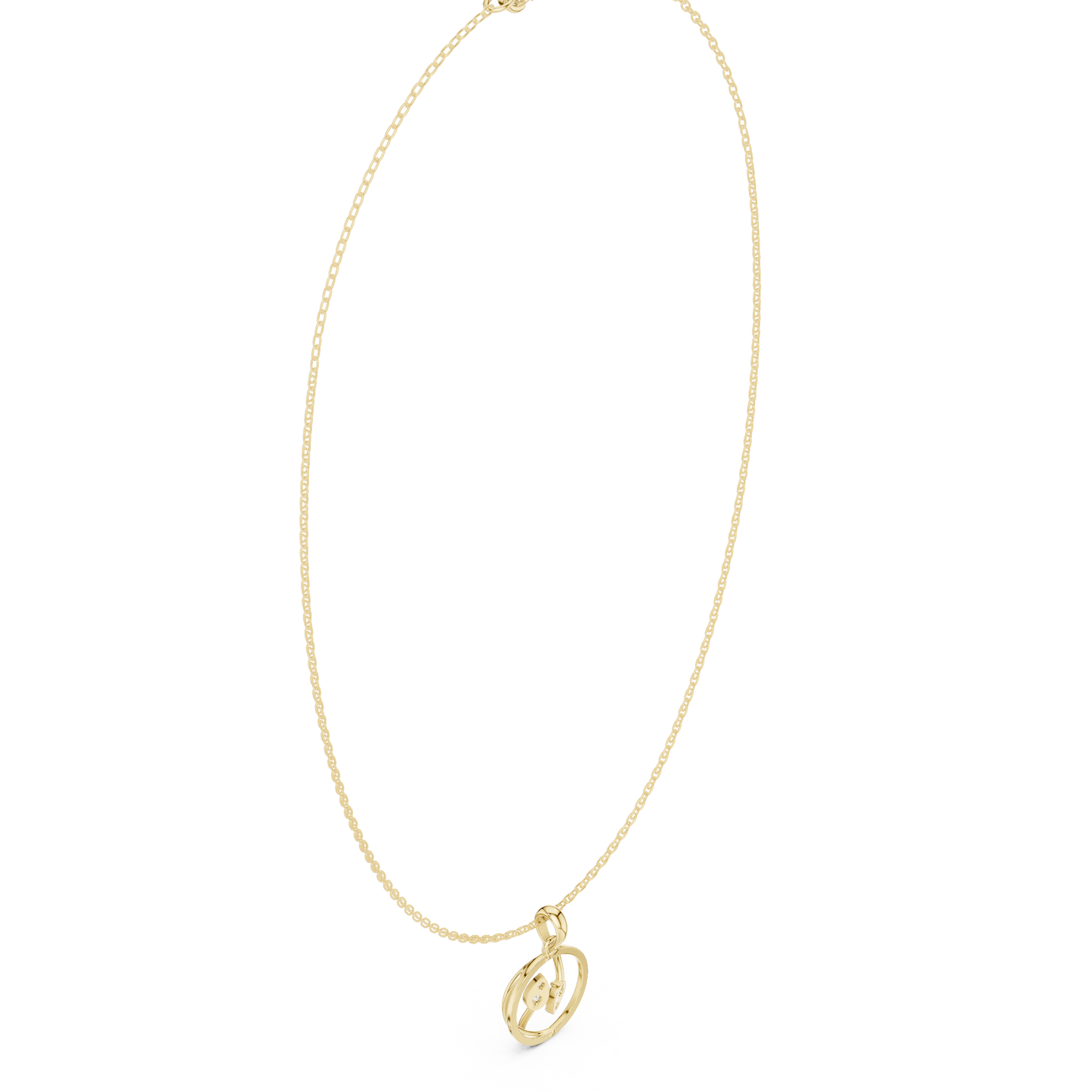 Cosmic Loop Diamond Pendant | Elegant Chain Modern Jewelry | Statement Gift For Confident Women