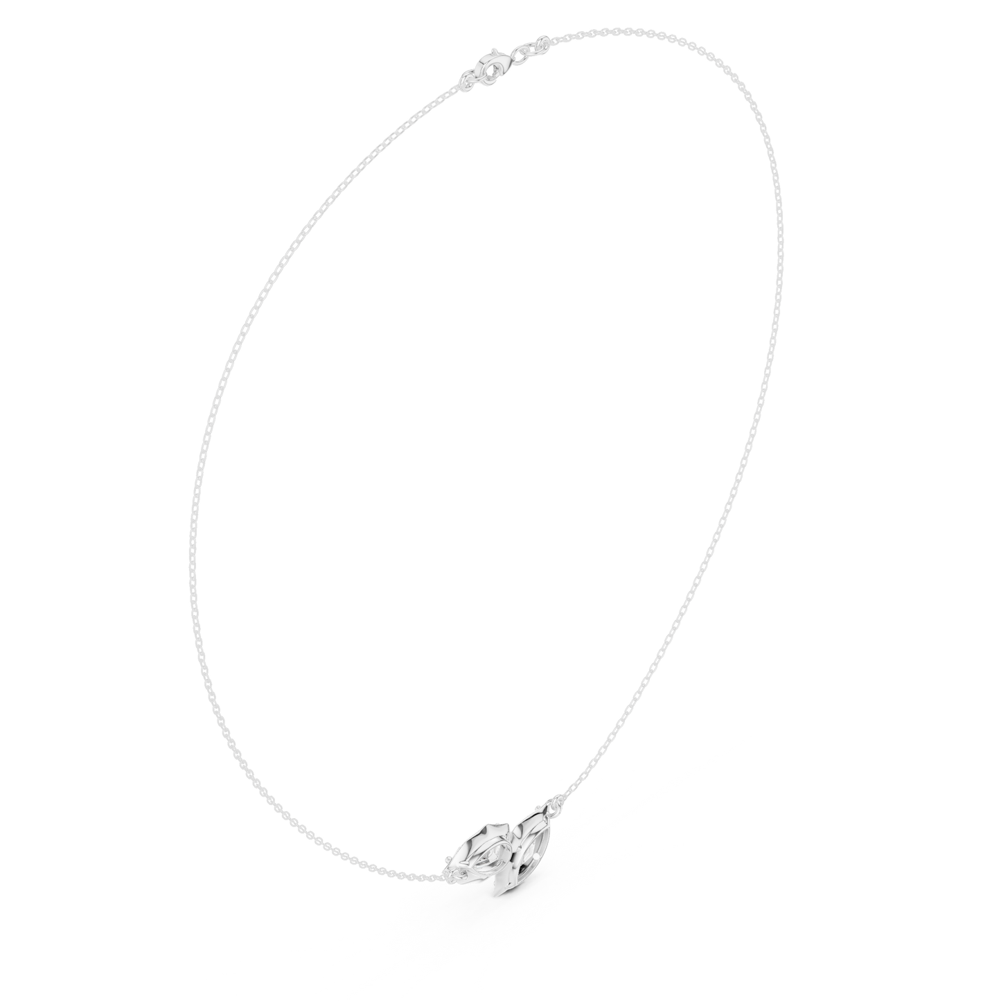 Luminous Double Marquise Necklace | Nature Shaped Diamond Motif | Refined Contemporary Bridal Accent Jewelry