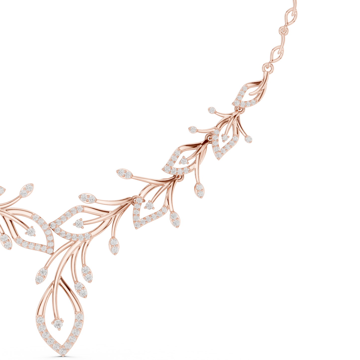 Mythic Diamond Foliage | Haute Gold Necklace | Ultra Exclusive Bridal Statement Masterpiece