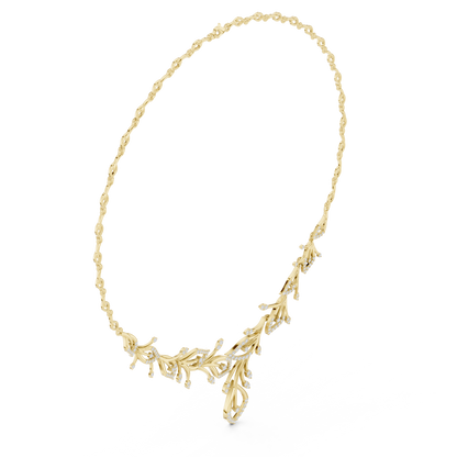 Mythic Diamond Foliage | Haute Gold Necklace | Ultra Exclusive Bridal Statement Masterpiece