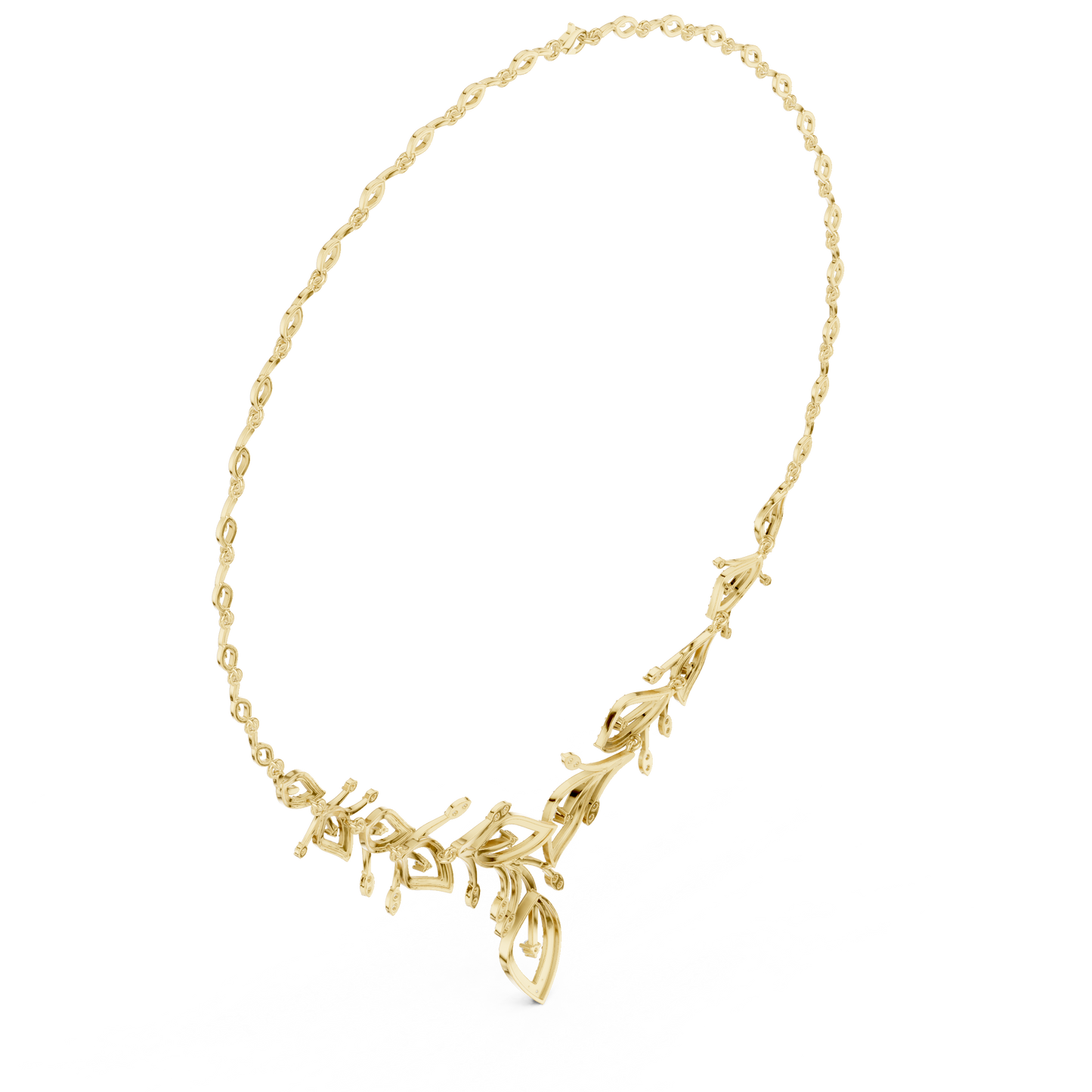 Mythic Diamond Foliage | Haute Gold Necklace | Ultra Exclusive Bridal Statement Masterpiece