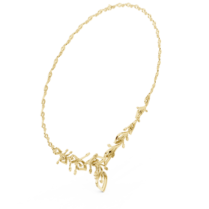 Mythic Diamond Foliage | Haute Gold Necklace | Ultra Exclusive Bridal Statement Masterpiece