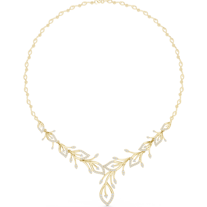 Mythic Diamond Foliage | Haute Gold Necklace | Ultra Exclusive Bridal Statement Masterpiece