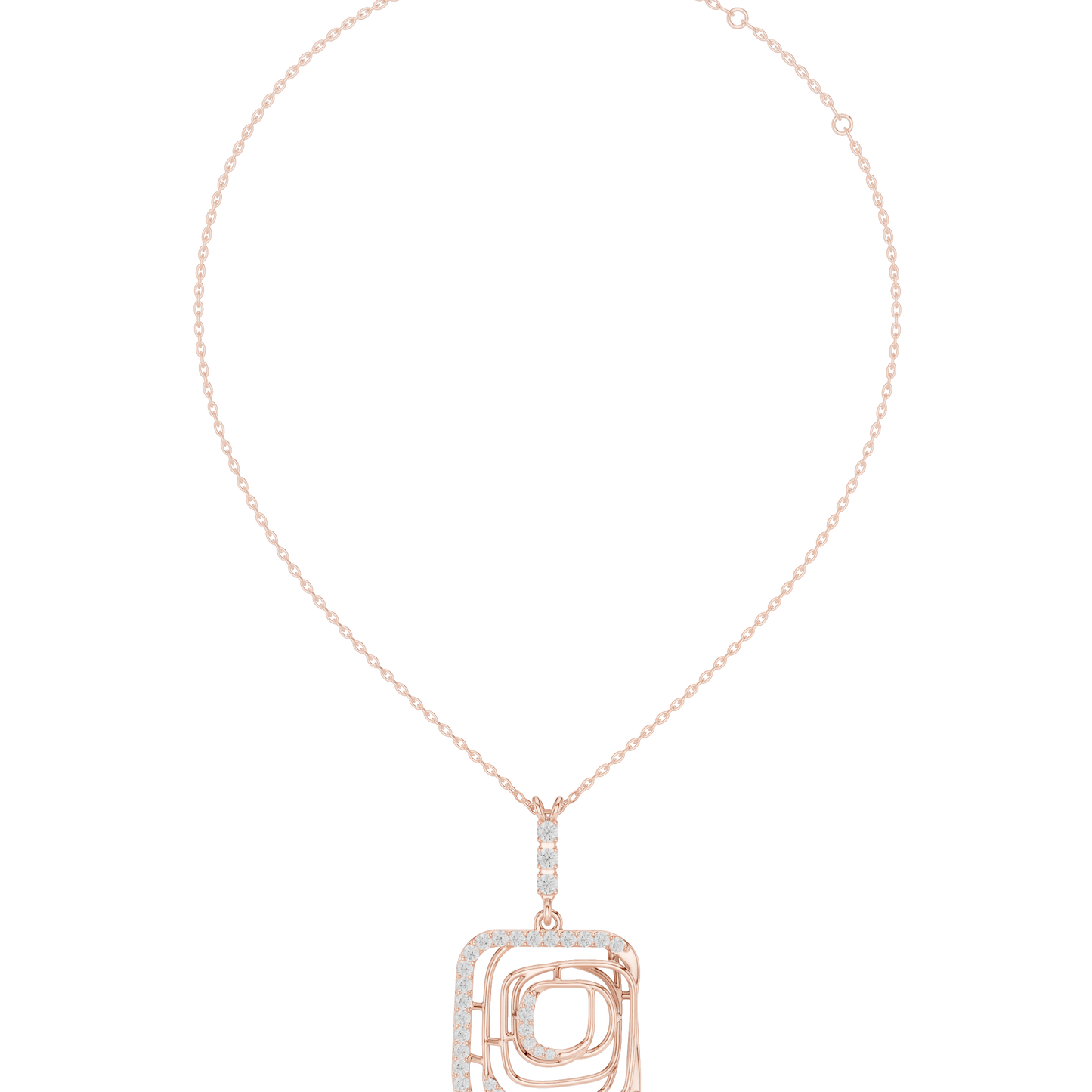 Modernist Square Pendant | Tri Metal Brilliance | Statement Jewelry With Artistic Edge