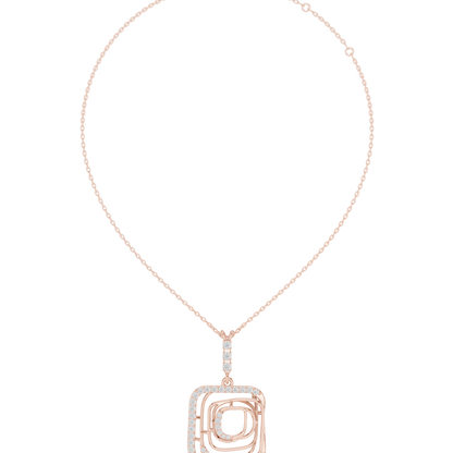 Modernist Square Pendant | Tri Metal Brilliance | Statement Jewelry With Artistic Edge