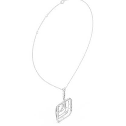 Modernist Square Pendant | Tri Metal Brilliance | Statement Jewelry With Artistic Edge