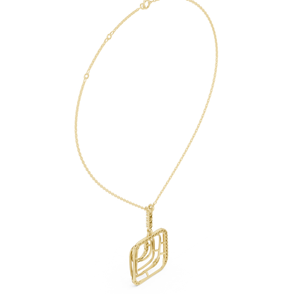 Modernist Square Pendant | Tri Metal Brilliance | Statement Jewelry With Artistic Edge